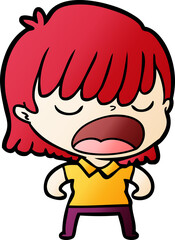 cartoon woman talking loudly