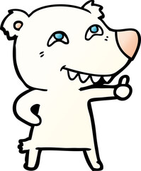 cartoon polar bear giving thumbs up sign