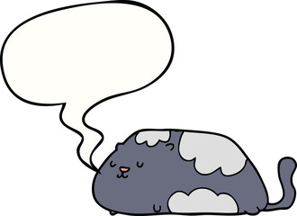 cartoon cat with speech bubble