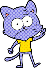 cartoon nervous cat