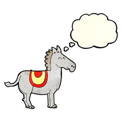 cartoon donkey with thought bubble