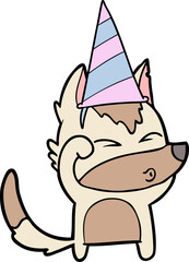 cartoon wolf pouting
