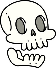 cartoon of a spooky halloween skull