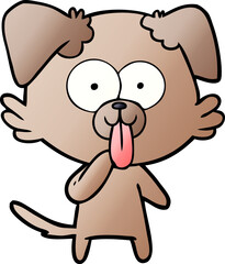 Obraz premium cartoon dog with tongue sticking out