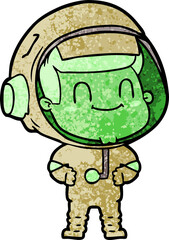 happy cartoon astronaut man
