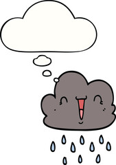cartoon storm cloud with thought bubble