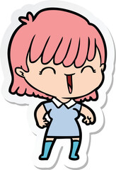 sticker of a cartoon woman