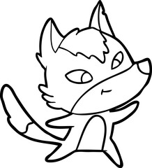 friendly cartoon wolf