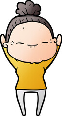 cartoon peaceful old woman