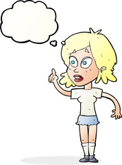cartoon woman asking question with thought bubble