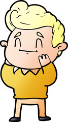 happy surprised cartoon man