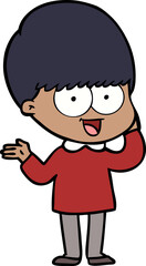 happy cartoon boy