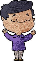 cartoon peaceful man