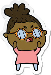 sticker of a cartoon annoyed woman