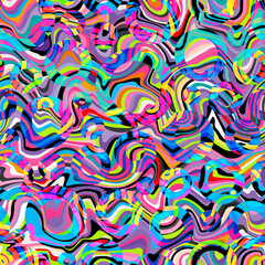 Psychedelic lines seamless pattern