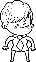 cartoon frustrated woman