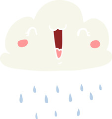 flat color style cartoon storm cloud