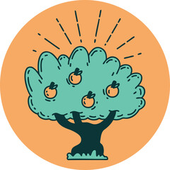 icon of a tattoo style apple tree