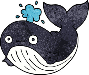 cartoon doodle whale