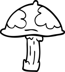 line drawing cartoon poisonous toadstool