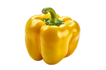 yellow bell pepper  isolated on transparent background. genarative ai