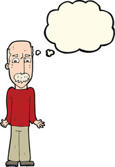 cartoon dad shrugging shoulders with thought bubble