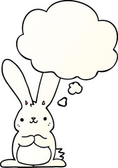 Obraz na płótnie Canvas cartoon rabbit with thought bubble in smooth gradient style