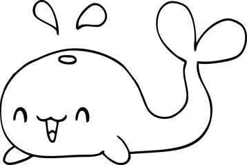 cartoon happy whale