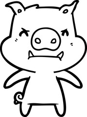 angry cartoon pig
