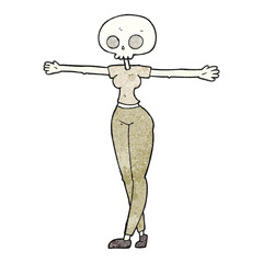 freehand textured cartoon zombie woman