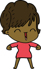 cartoon laughing woman