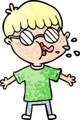 Obraz premium cartoon boy wearing spectacles