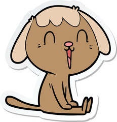 sticker of a cute cartoon dog