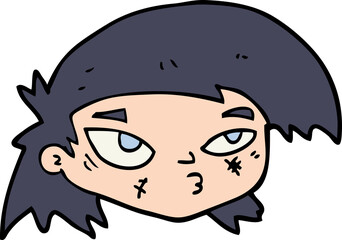 cartoon scratched up face