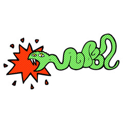 cartoon biting snake