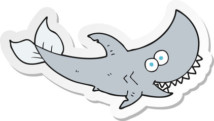 sticker of a cartoon shark