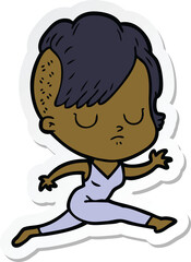 sticker of a cartoon woman