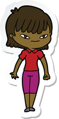 sticker of a cartoon woman