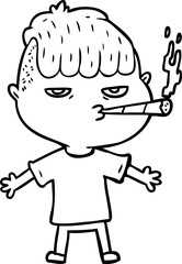 cartoon man smoking