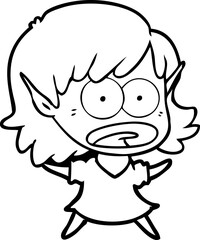 cartoon shocked elf girl