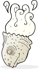 cartoon old fish head