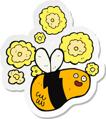 sticker of a cartoon bee