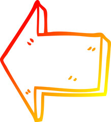 Obraz premium warm gradient line drawing of a cartoon directing arrow