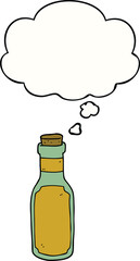 cartoon potion bottle with thought bubble