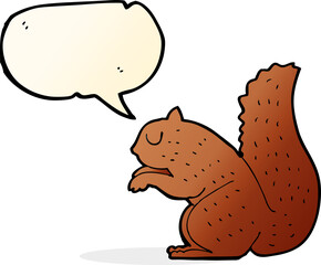 cartoon squirrel with speech bubble