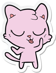 sticker of a cartoon cat