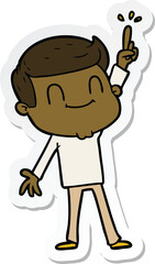 sticker of a cartoon friendly man