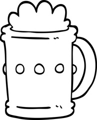 black and white cartoon beer tankard