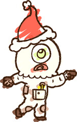 Pointing Alien Chalk Drawing