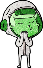 cartoon confident astronaut